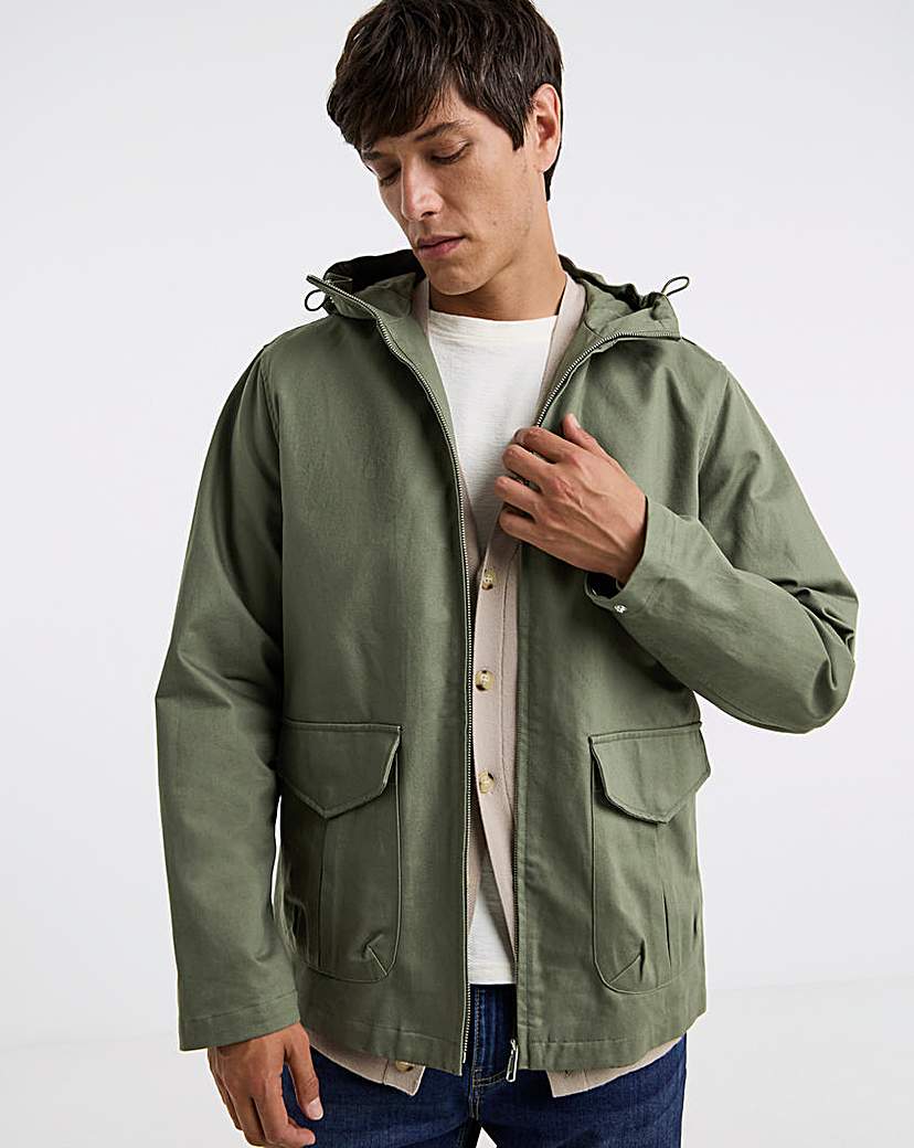 New In - Cotton Peached Hooded Jacket