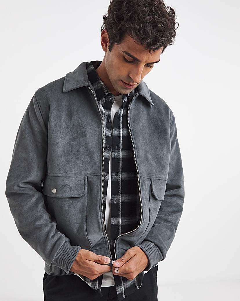 New In - Faux Suede Bomber