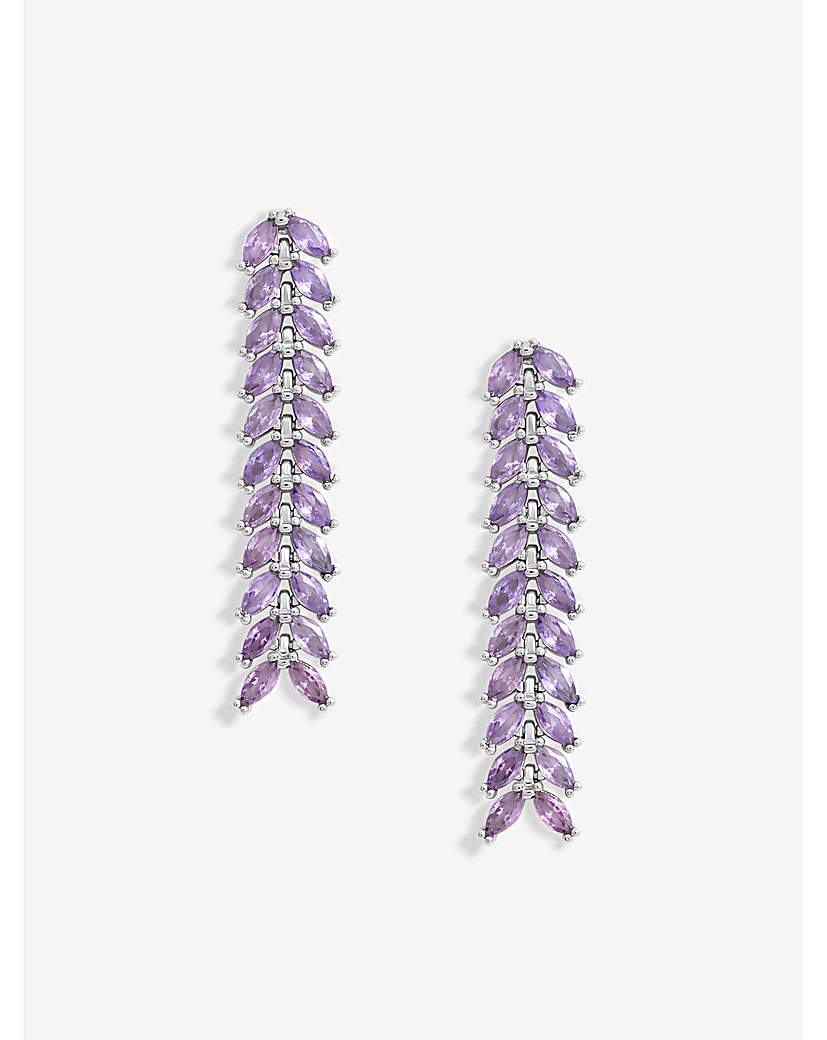 Jon Richard Lavender Leaf Earrings