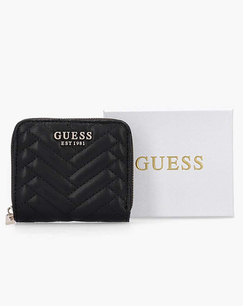 Guess Anning Quilted Zip Around Wallet
