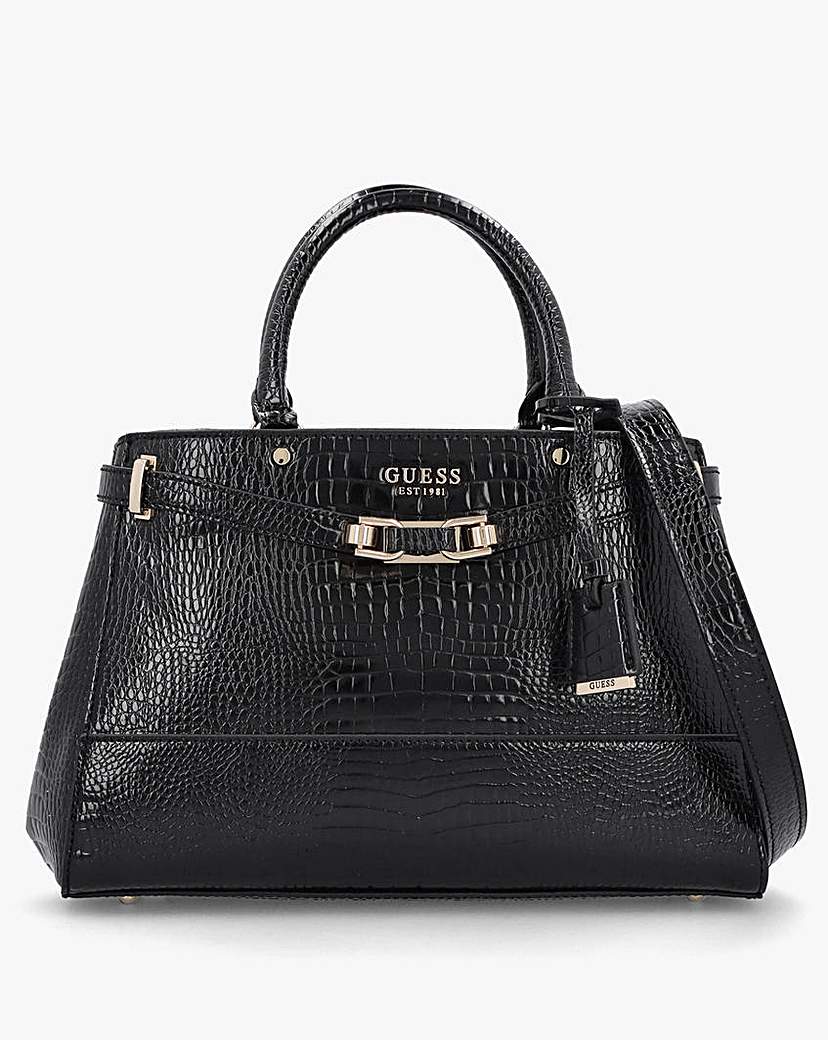 Guess Silvye Luxury Moc Croc Satchel Bag