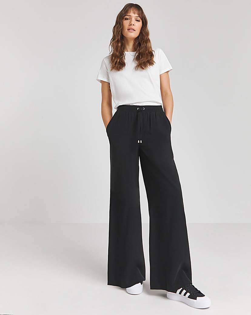 Premium Tie Waist Wide Leg Trousers