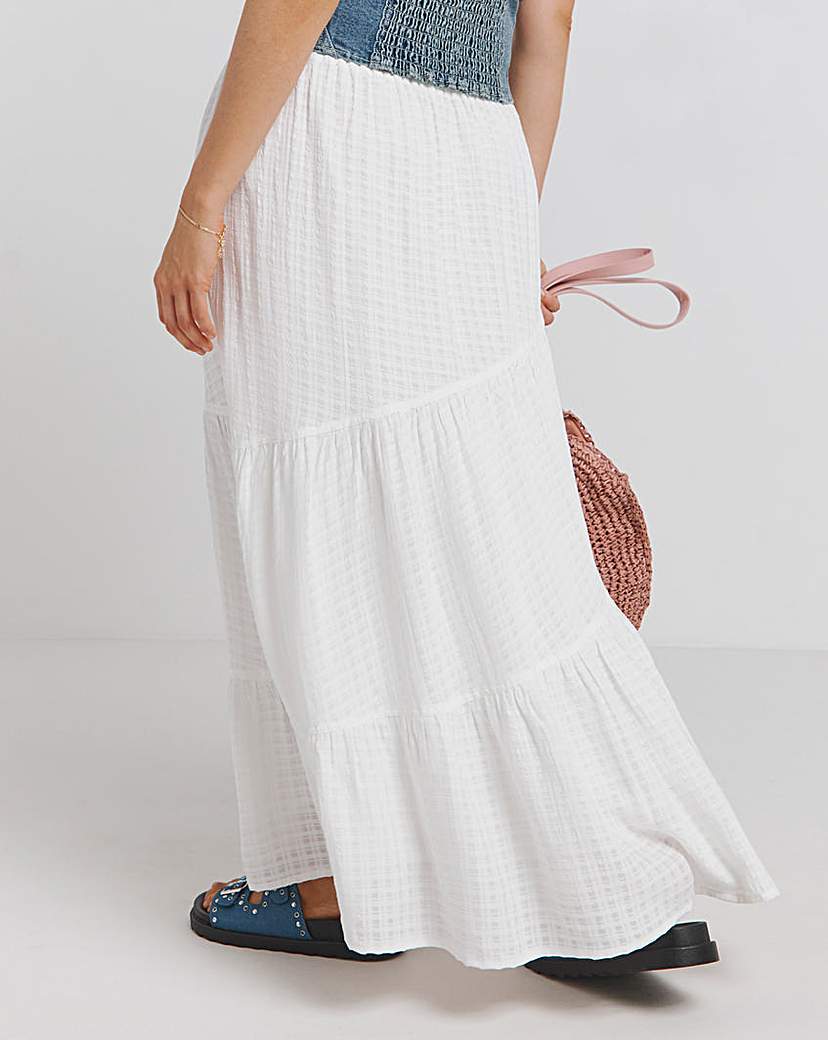 Textured Tiered Midaxi Skirt
