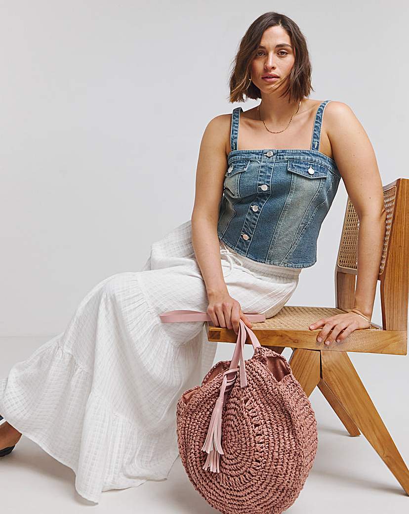 Textured Tiered Midaxi Skirt