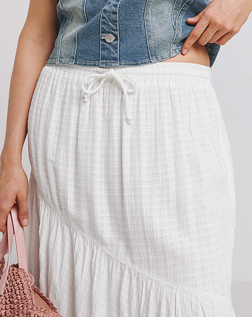 Textured Tiered Midaxi Skirt
