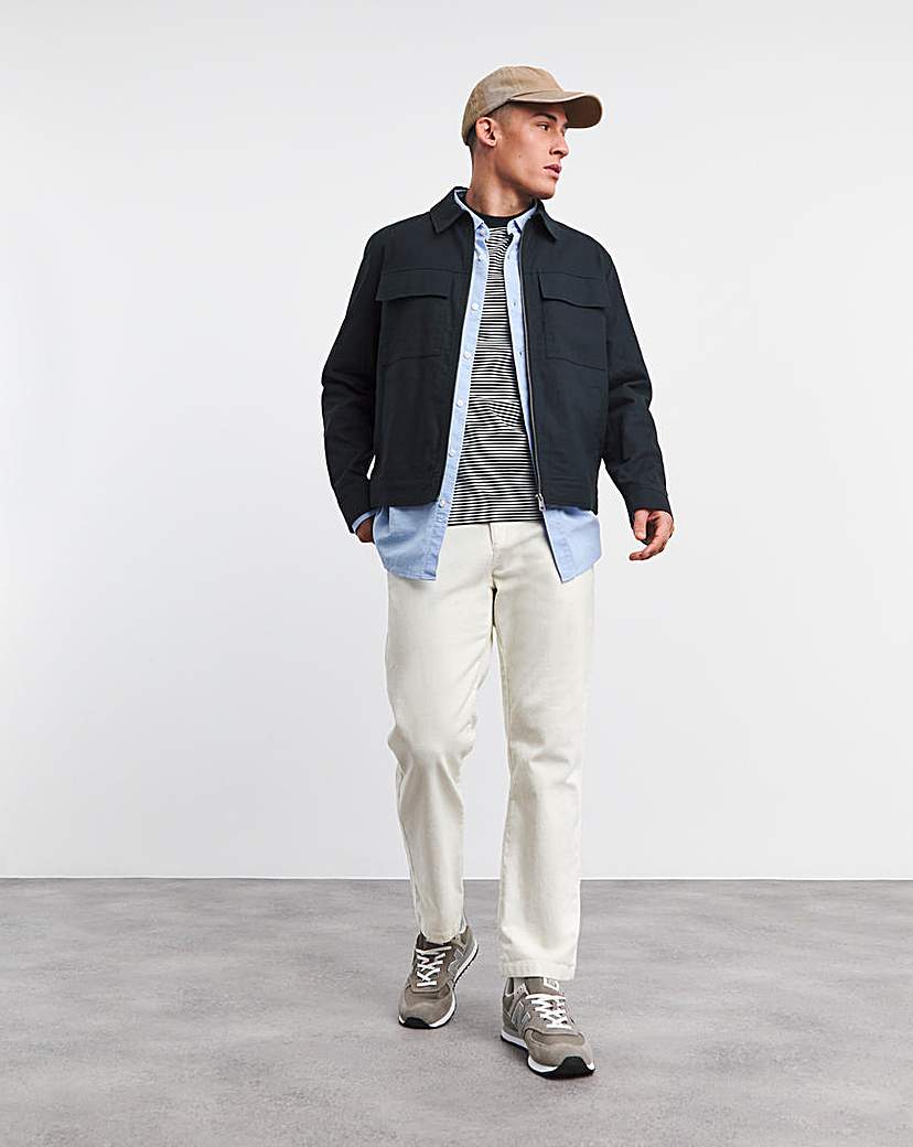 Navy Linen Blend Jacket