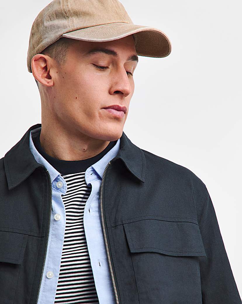 Navy Linen Blend Jacket