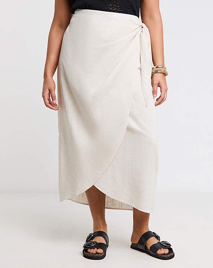 Linen Wrap Midaxi Skirt