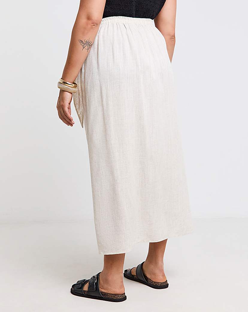 Linen Wrap Midaxi Skirt