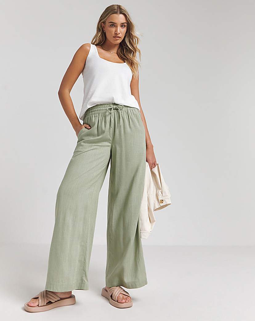 Linen Wide Leg Trousers | Simply Be