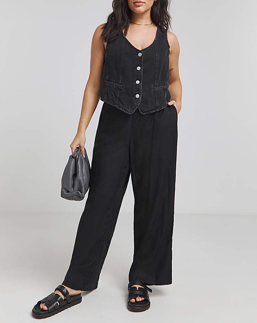 Wide Leg Woven Trousers