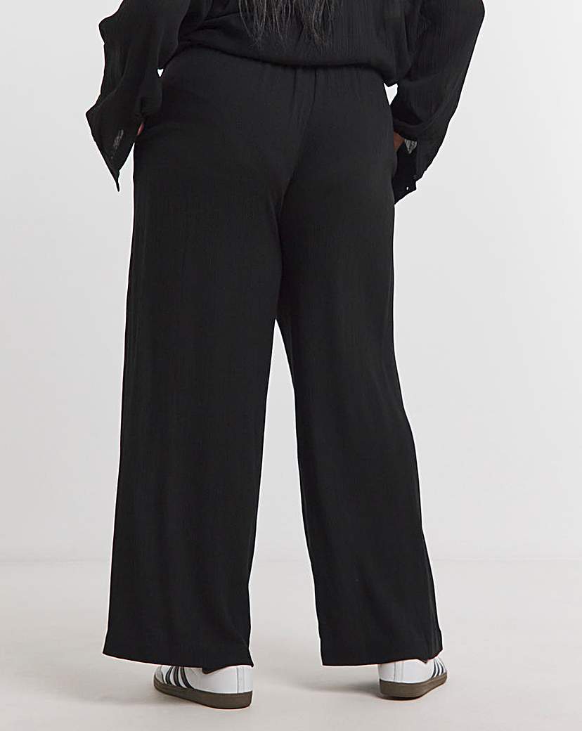Crinkle Wide Leg Trousers