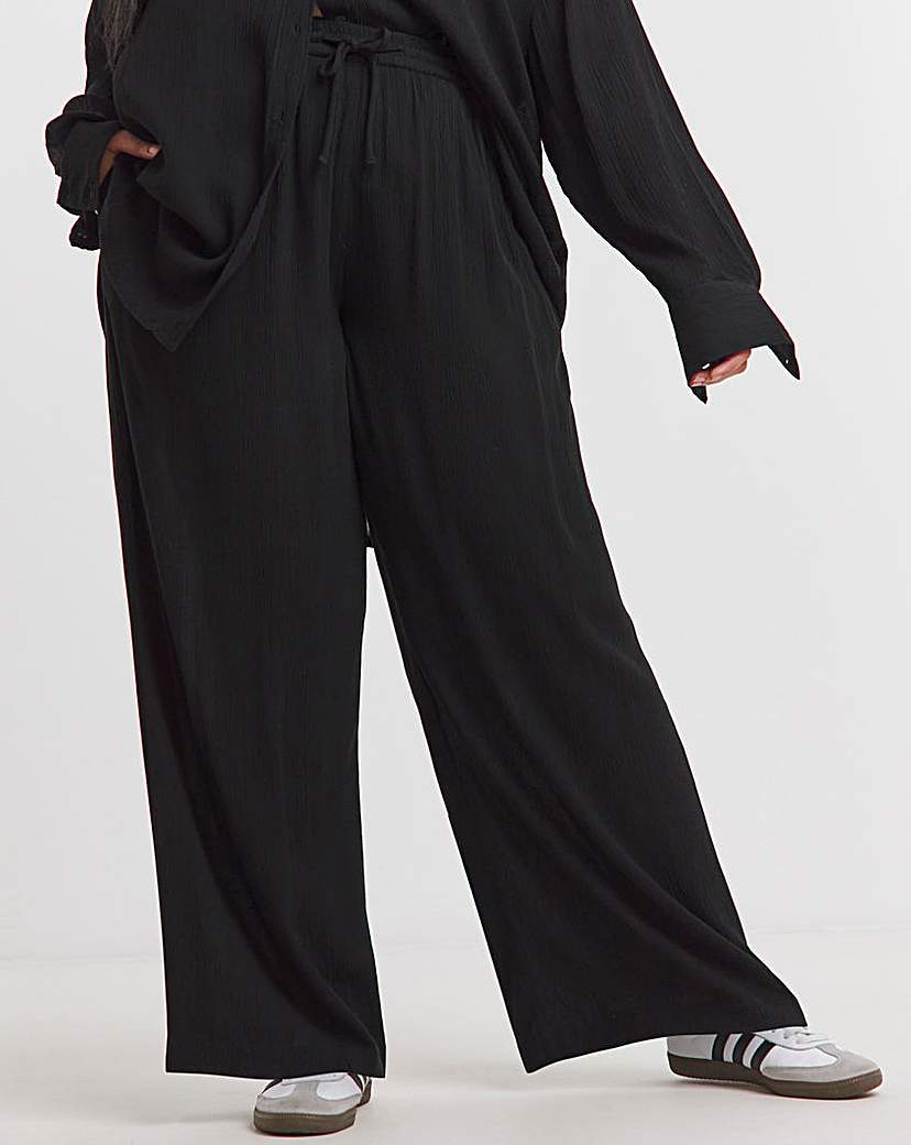 Crinkle Wide Leg Trousers