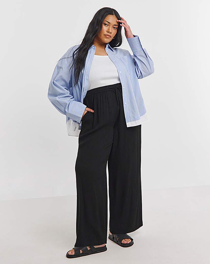 Crinkle Wide Leg Trousers