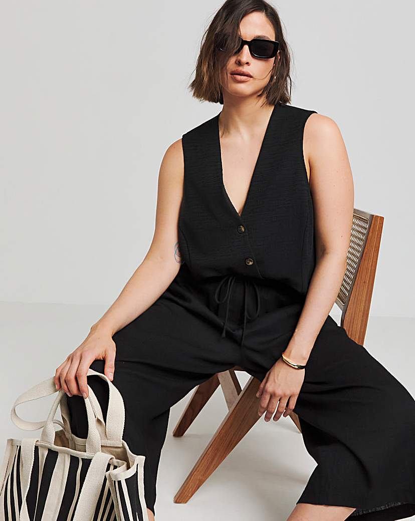 Tie Waist Linen Culottes