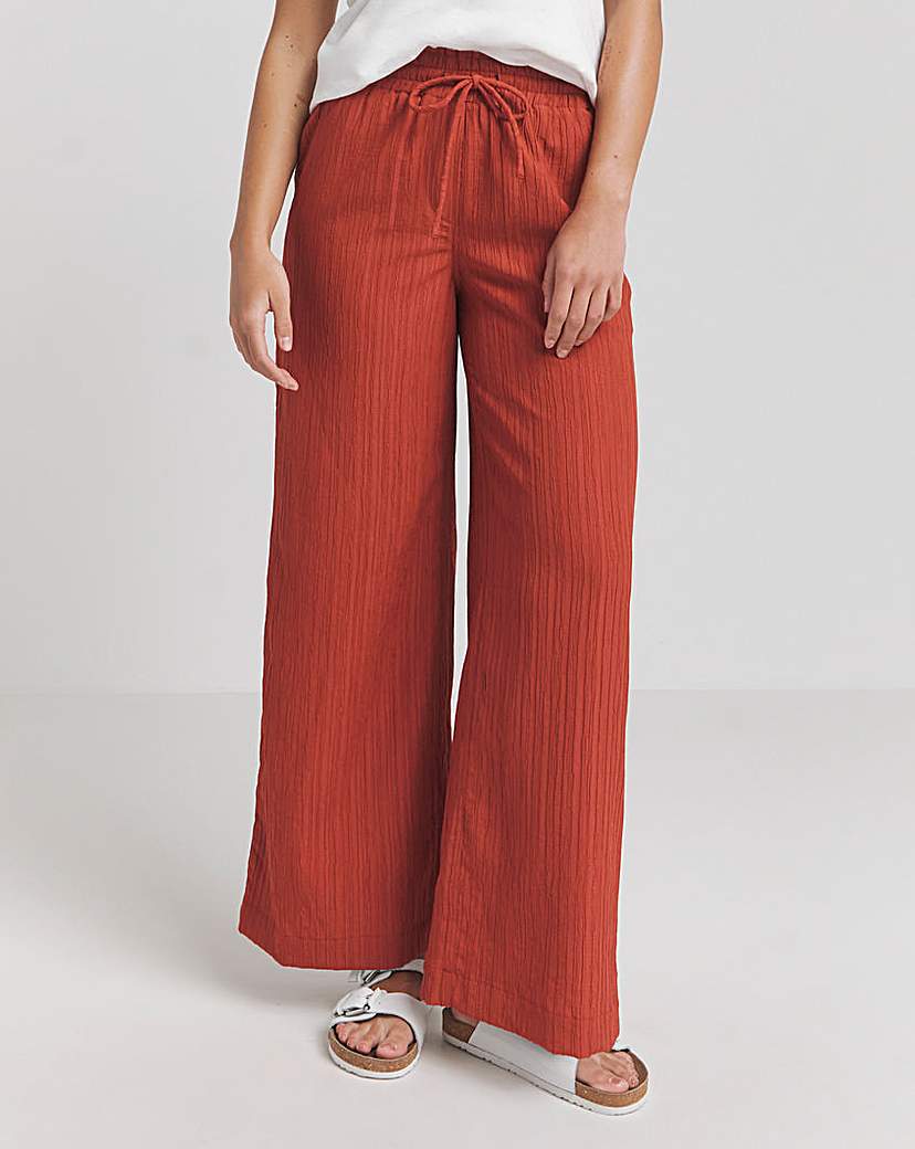 Textured Wide Leg Trousers