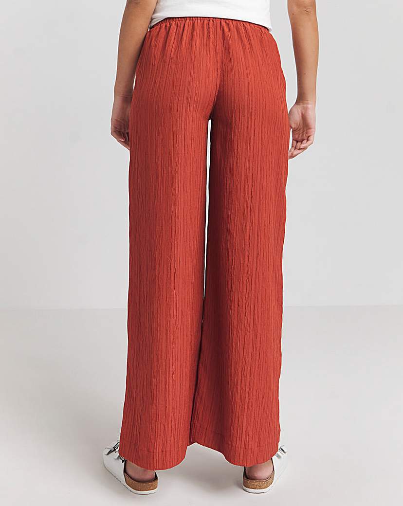 Textured Wide Leg Trousers