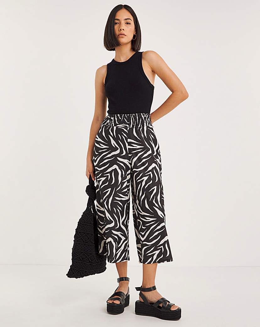 Textured Shirred Waist Culottes