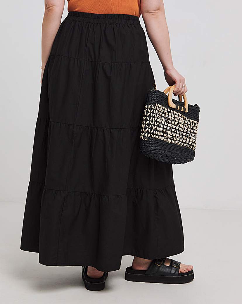 Tiered Cotton Maxi Skirt