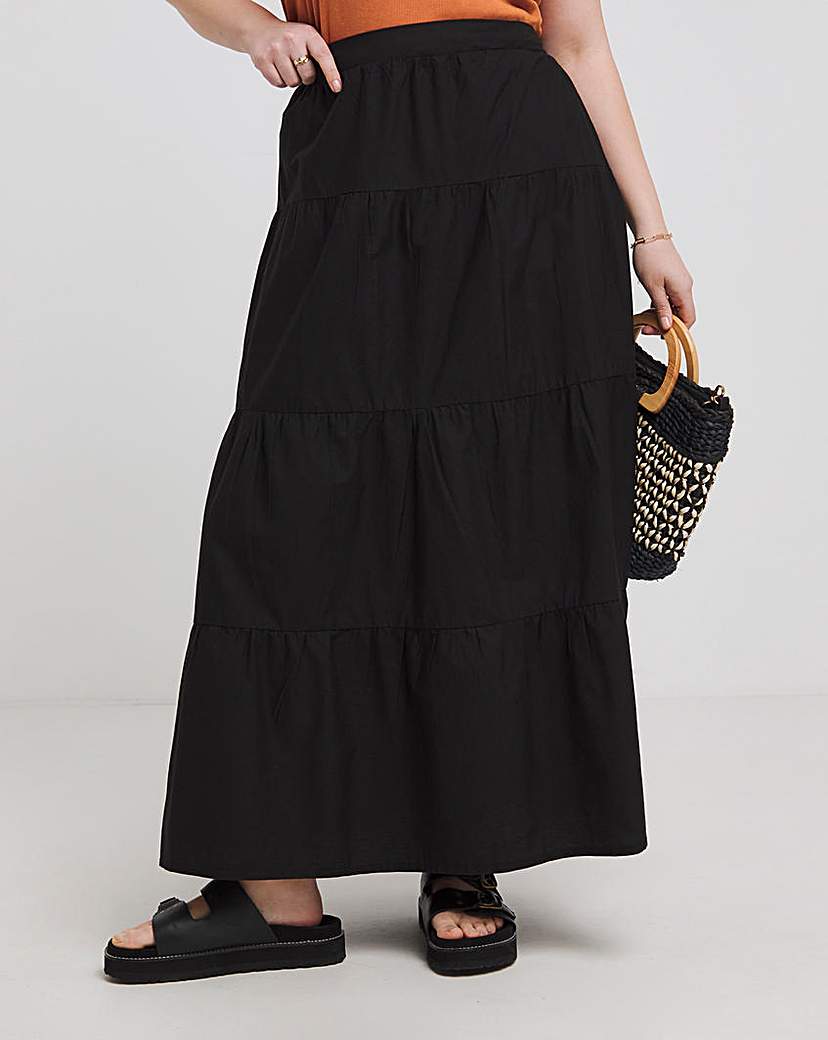 Tiered Cotton Maxi Skirt