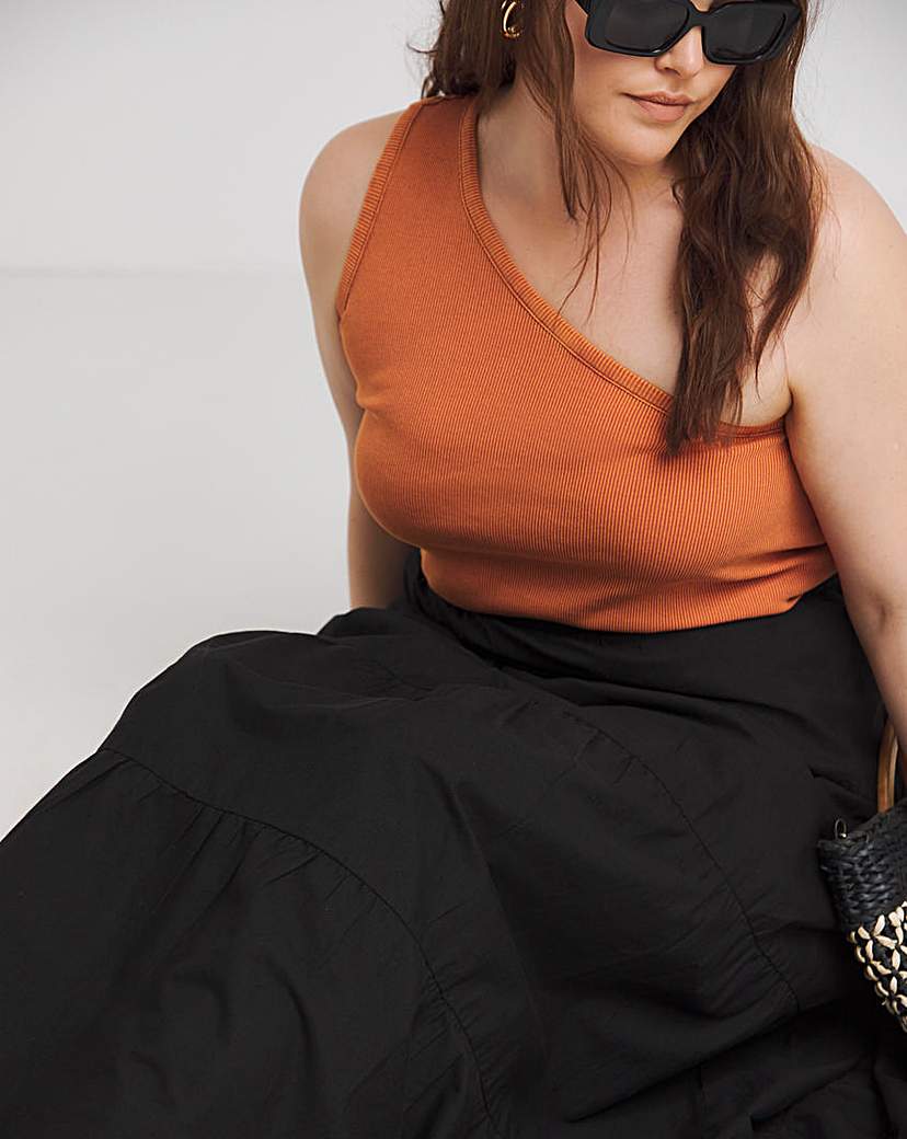 Tiered Cotton Maxi Skirt