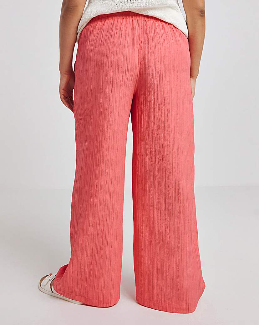 Textured Wide Leg Trousers