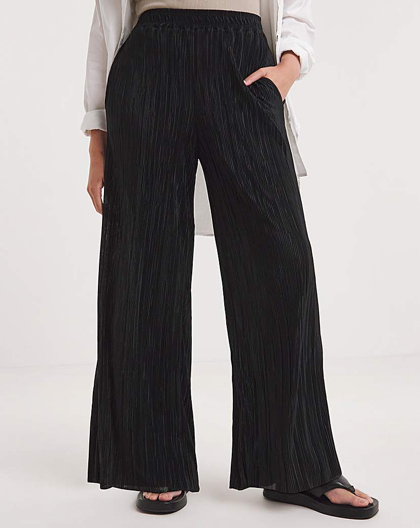 Plisse Full Length Trousers