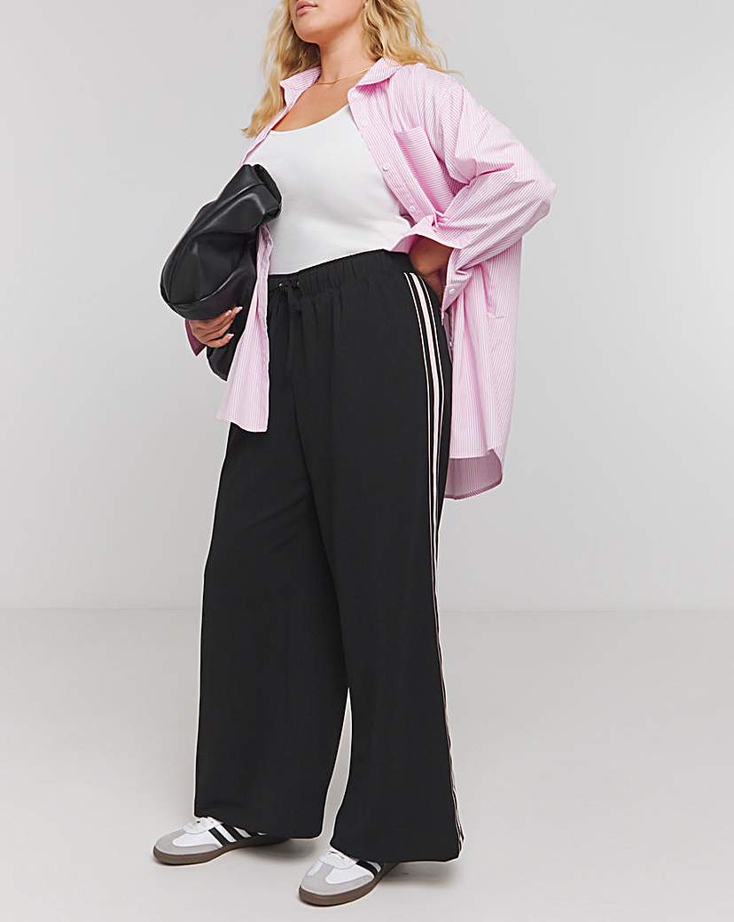 Side Stripe Wide Leg Trousers
