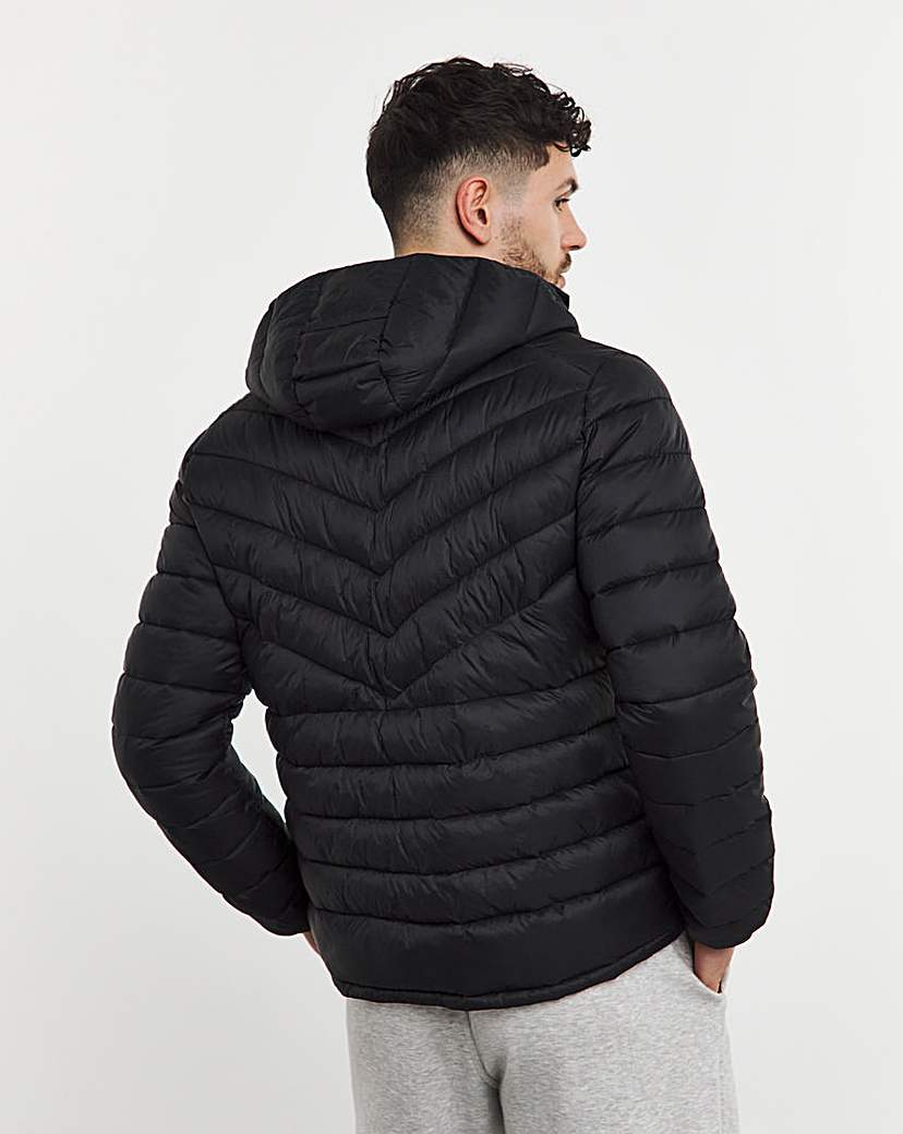 Black Lightweight Hooded Padded Jacket