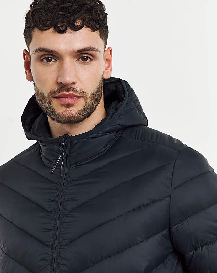 Navy Lightweight Hooded Padded Jacket