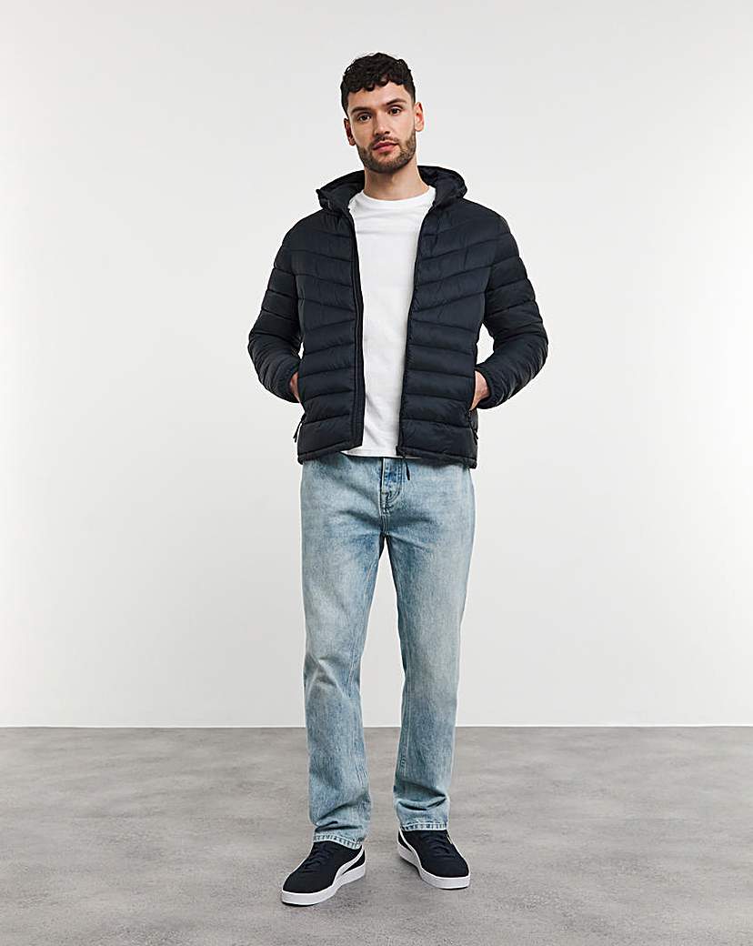 Navy Lightweight Hooded Padded Jacket