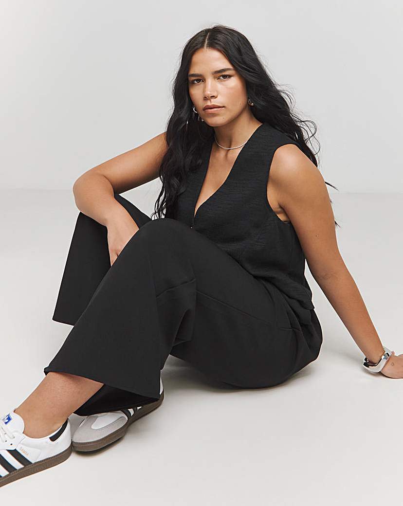Drawcord Waist Wide Leg Trousers