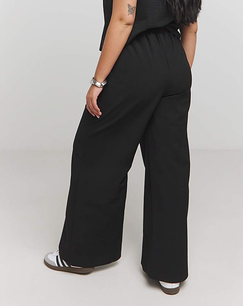 Drawcord Waist Wide Leg Trousers