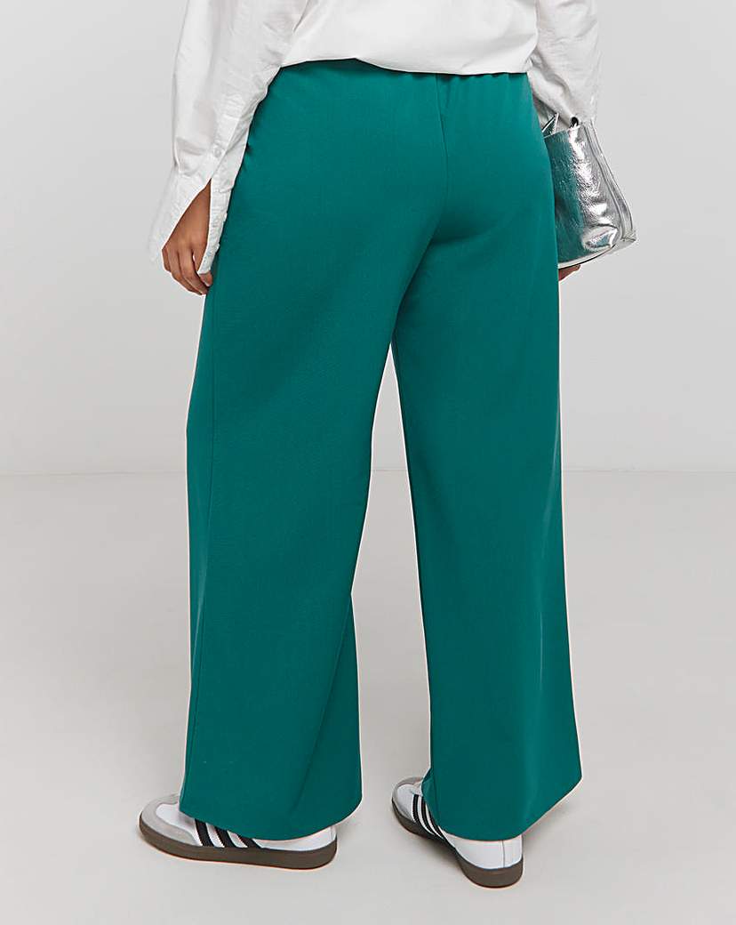 Drawcord Waist Wide Leg Trousers