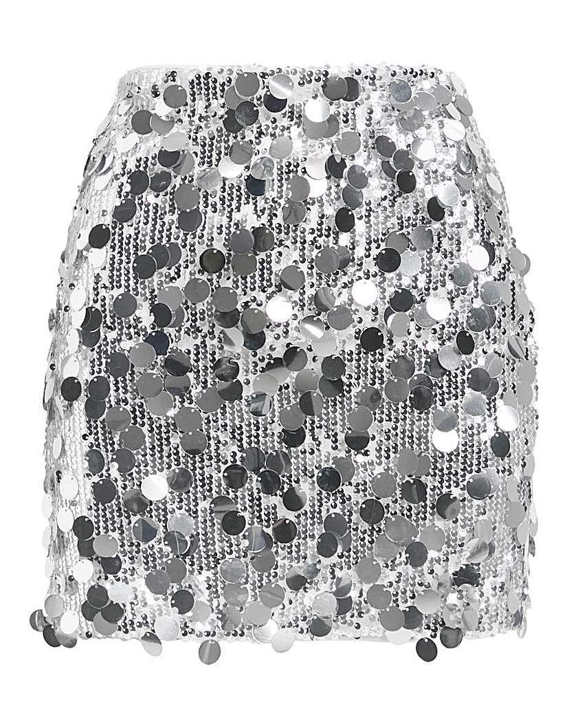 Mixed Disc Sequin Mini Skirt