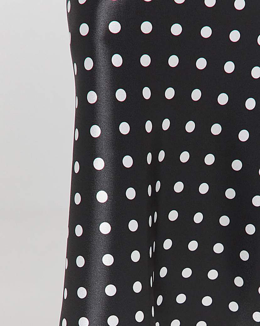 Polka Dot Satin Midaxi Skirt