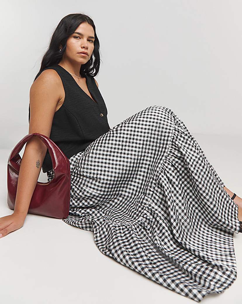 Tiered Textured Midaxi Skirt