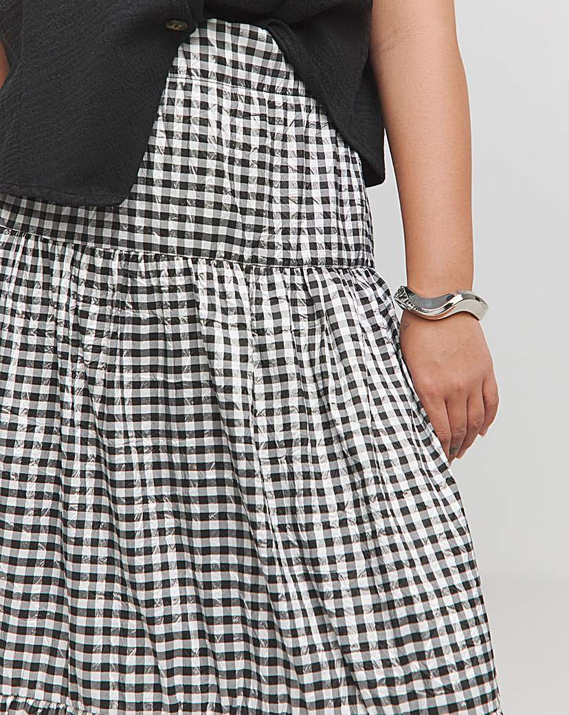 Tiered Textured Midaxi Skirt