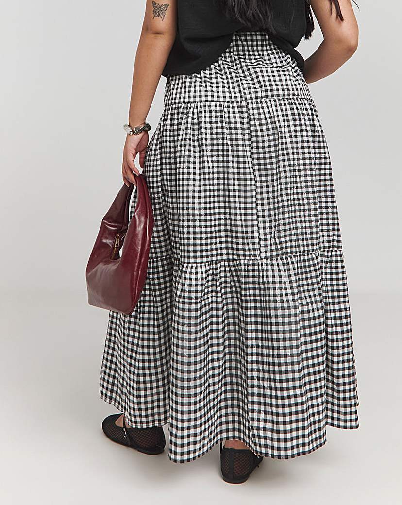 Tiered Textured Midaxi Skirt