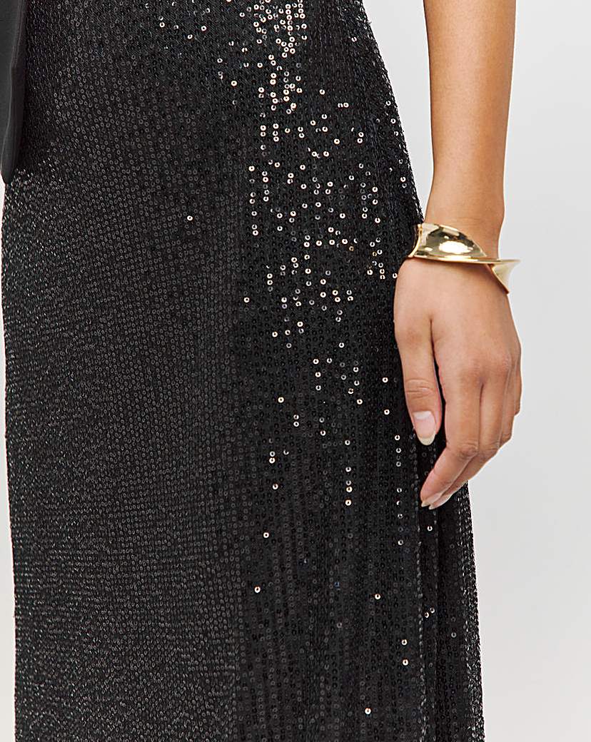 Stretch Sequin Midaxi Skirt