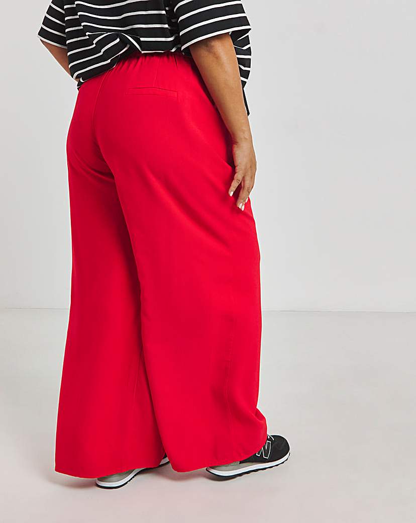 Pleat Front Wide Leg Trousers