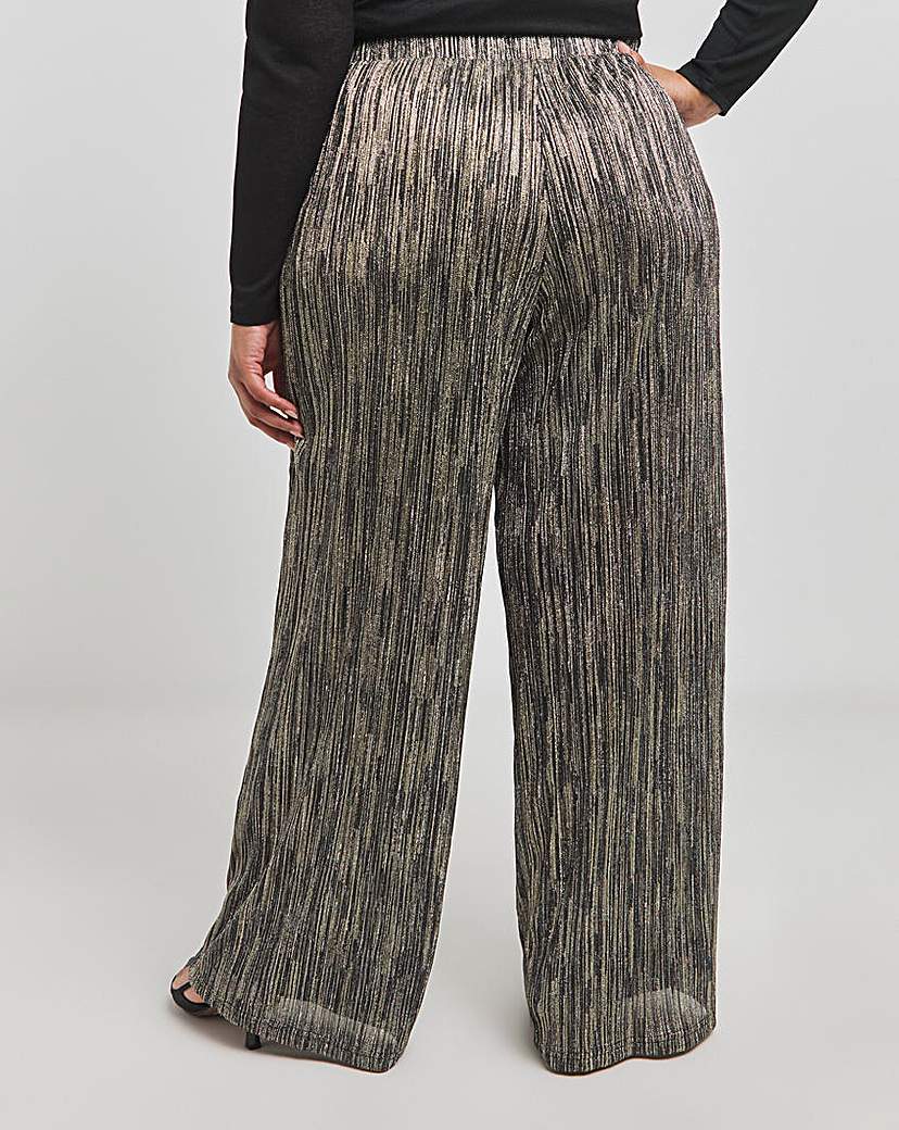 Metallic Wide Leg Trousers