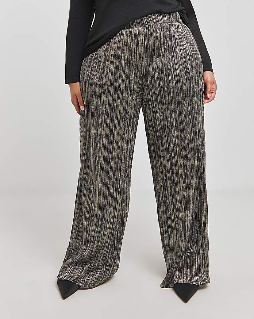 Metallic Wide Leg Trousers