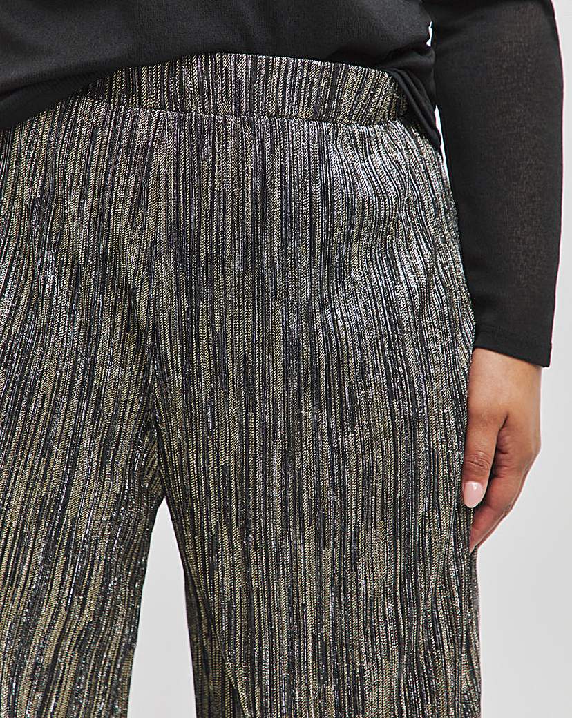 Metallic Wide Leg Trousers