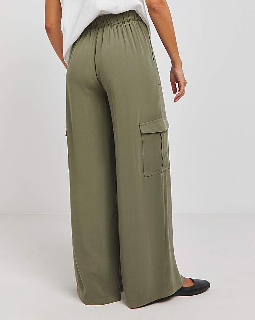 Drawcord Waist Utility Wide Leg Trouser