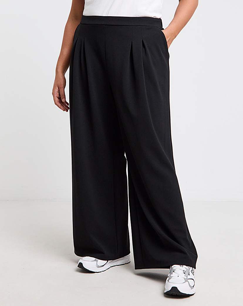 Scuba Crepe Wide Leg Trousers