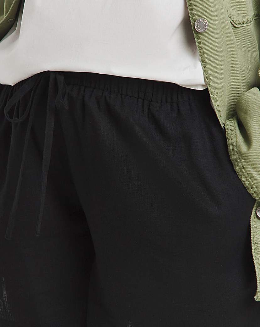 Tie Waist Linen Mix Shorts