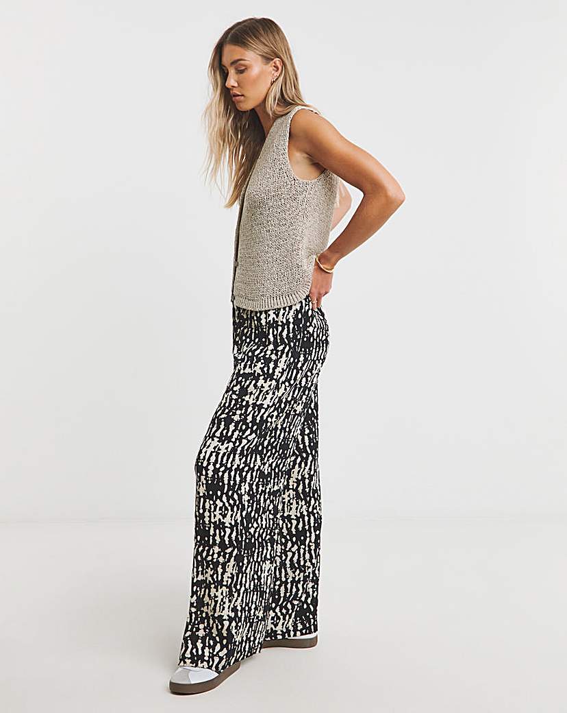 Crinkle Wide Leg Trousers