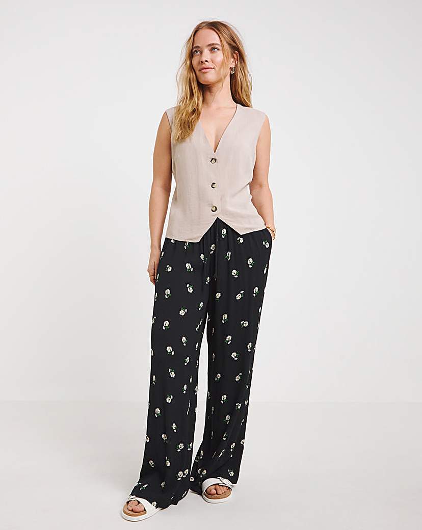 Crinkle Wide Leg Trousers