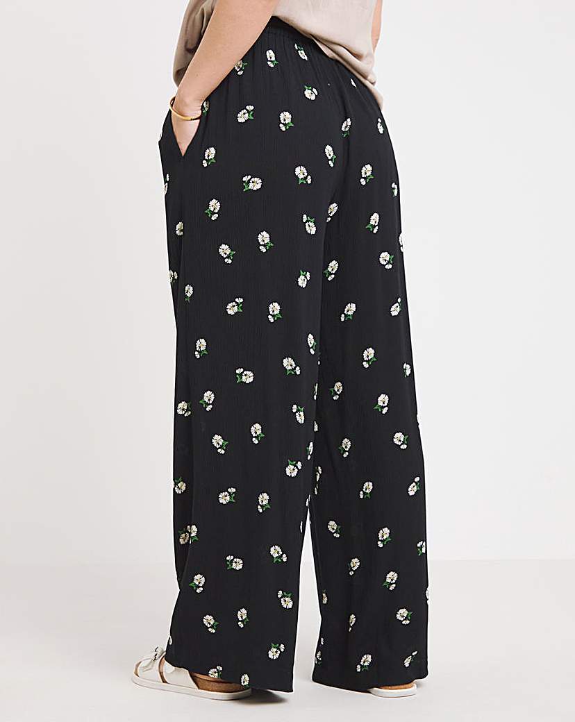 Crinkle Wide Leg Trousers